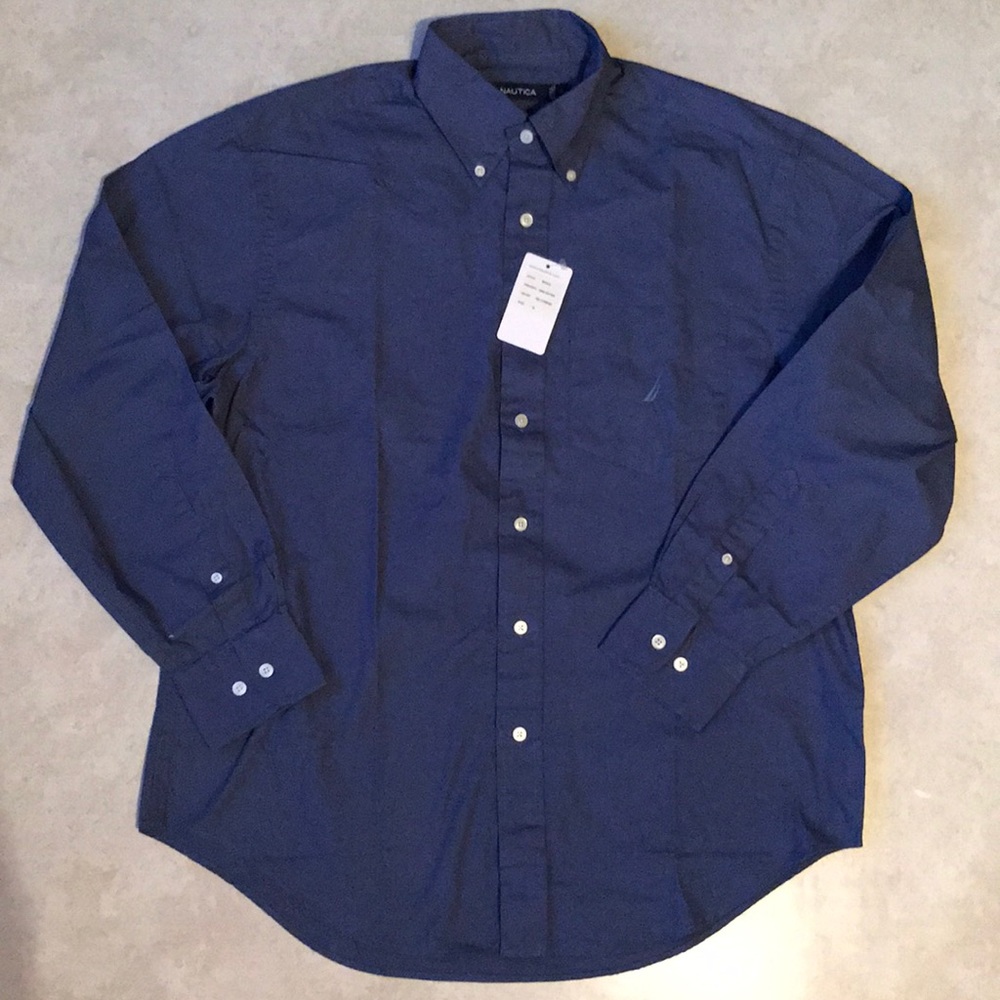 NWT Nautica size medium indigo dress shirt